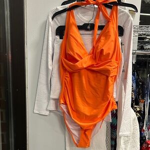 Vibrant Orange  One Piece Swimsuit